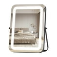 thumbnail image 1 of Gymax 16'' x 12'' 3-Color LED Vanity Mirror 360° Rotation Dimmable Touch Control Black, 1 of 9