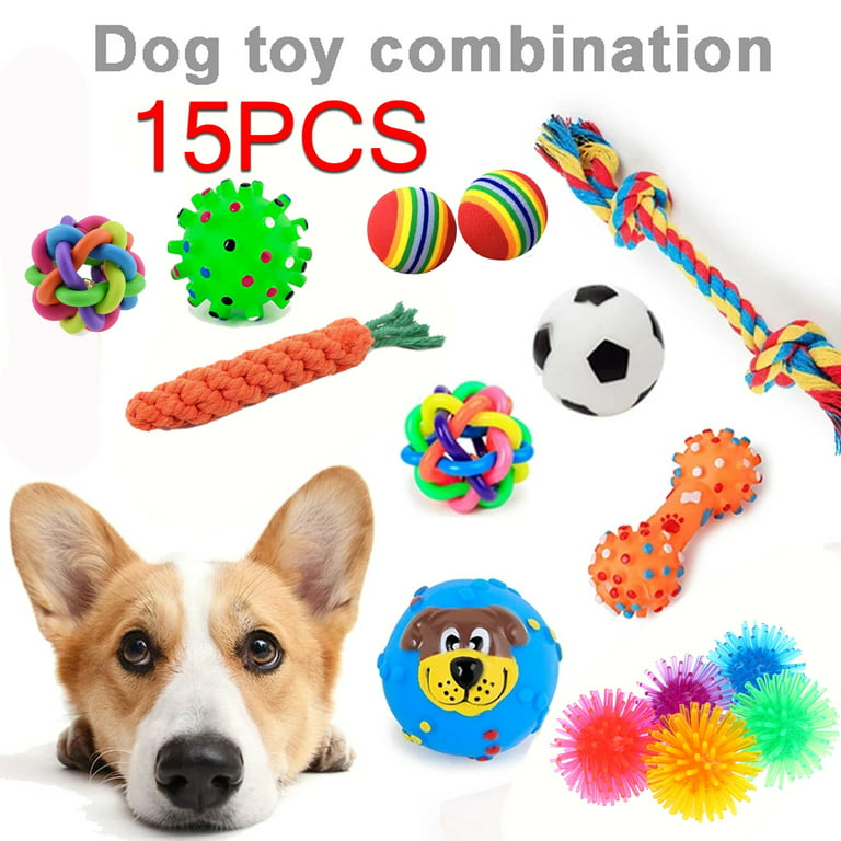 15Pack Pet Balls Things For Dogs Toy Kit