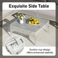 thumbnail image 6 of 5-Piece Modular Patio Furniture Set with Fire Pit Table, Outdoor Sectional High Back Wicker Couch Set, Grey Cushions, 6 of 8