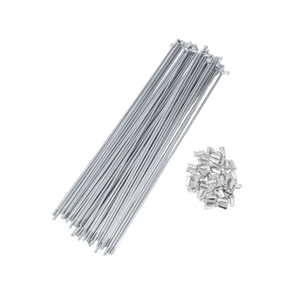 48 Set 10G Bicycle Spokes 290mm Bike Wheel Spokes Carbon Steel Galvanized Silver Tone