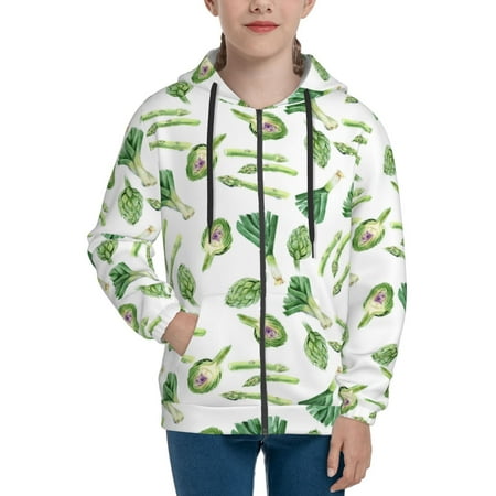 

Hoodies for Women green onions Asparagus Long Sleeve Sweatshirt Drawstring Zip Up Hoodie with Pockets Teen Girl Clothes