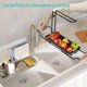thumbnail image 3 of Organizador de fregadero de cocina, soporte de almacenamiento para fregadero de cocina para esponja, paño, cepillo, líquido lavavajillas, organizador de drenaje telescópico de acero inoxidable, L, 42,, 3 of 5