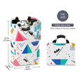 thumbnail image 2 of Yayeee Freestanding Laundry Hamper with Handle Collapsible Large Storage Basket for Clothes, Green Retro Triangles, 2 of 7