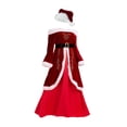 thumbnail image 4 of Conjunto de disfraz de Papá Noel para mujer, decoración, vestido, cinturón, sombrero para fiestas y días festivos 4XL, 4 of 10