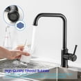 thumbnail image 3 of Matte Kitchen Faucet, Kitchen Mixer Tap with 360° Swivel Spout, Brass, Black, 3 of 5