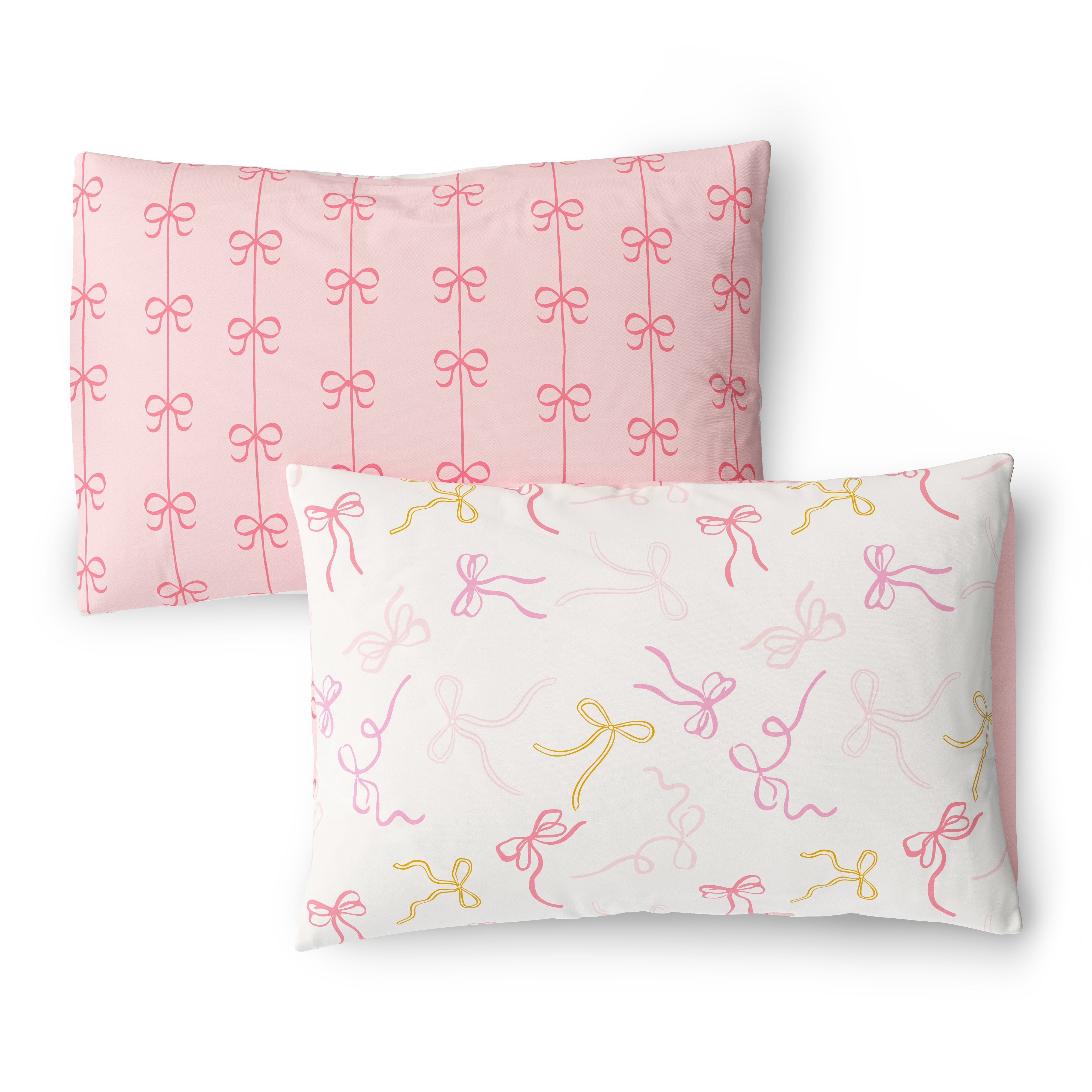 Mainstays Kids Bows Reversible Comforter Set with Sheets, Twin, 5 Pieces