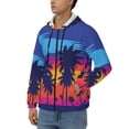 thumbnail image 3 of Kdxio Beach with Palm Trees Print Men Hoodies Casual Hoodies for Men with Zip Pockets Full Zip Long Sleeve Sweatshirt Sports Hooded Jacket-X-Large, 3 of 5