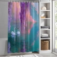 thumbnail image 6 of Purple Lavender Small Stall Shower Curtain, Waterproof Shower Curtains for Bathroom, Abstract Oil Painting Nature Landscape Washable Fabric Bath Curtain for Bathtub Decoration with Hooks 36x72 Inches, 6 of 9