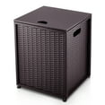 thumbnail image 2 of Table de Couverture pour Réservoir de Propane pour Réservoir de Gaz de 20 lb, Cachette de Rangement Extérieure en Acier Antirouille Robuste, Résistante aux Intempéries pour Foyer, Patio, Jardin, Noir Ou Bronze, Imitation Rotin et Motif Losange, 2 of 6