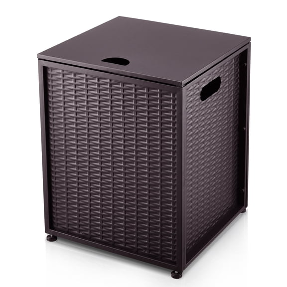 Propane Tank Cover Table, Storage for 20 lbs Propane Tank, 16-Inch Hideaway Table with Side Handles, for Gas Fire Pits
