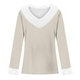 thumbnail image 4 of Timegard Hauts pour Femmes Noël Col en V Blouse Confortable à Manches Longues Automne Hiver Mode Décontractée Couleur Unie, 4 of 4