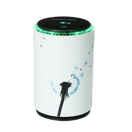 Royalstar Portable Ceramic Air Purifier with True HEPA Filter USB Mini Air Cleaner Night Light Cigarette Smoke Odor Eliminator for Home