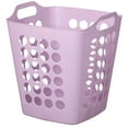 thumbnail image 5 of Flexible Plastic Laundry Basket - Square Storage Hamper with Side Handles for Easy Carrying - Versatile Organizer for Laundry, and Household Storage, Purple 50 Litter, 5 of 6