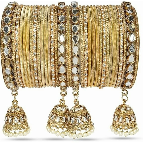 Indian Ethnic Partywear Handmade Bangles for Women – Traditional Wedding and Festival Jewelry Set Elegant Daily Wear Indian Accessories
