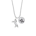 thumbnail image 2 of Delight Jewelry Silvertone Small Rearing Horse Silvertone Script Initial Disc - N - Charm Necklace, 20"+3", 2 of 4