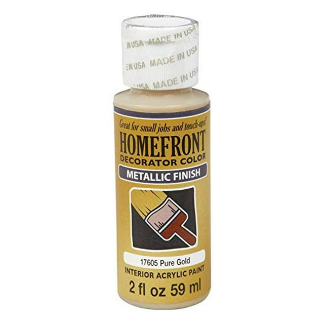 Pintura a cuadros Homefront, color dorado puro metalizado, 59 ml