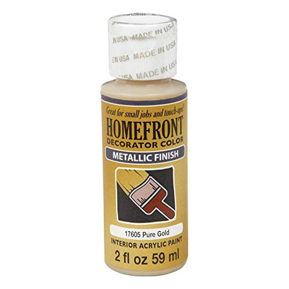 Pintura a cuadros Homefront, color dorado puro metalizado, 59 ml