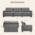 thumbnail image 2 of Asofer 3-in-1 Convertible Sleeper Sofa Bed, Adjustable Futon Couch Recliner with Metal Frame for Living Room, Home & Office - Dark Gray, 2 of 9