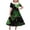 Green B10, variant on Dresses for Kids St. Patrick's Day Fashion Casual Short Sleeve A Line Dress Girls Party Dress Size 5-14