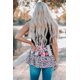 thumbnail image 1 of ABPHQTO Camiseta sin mangas con cuello en V y estampado floral de leopardo para mujer, 1 of 5