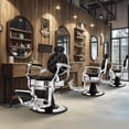 thumbnail image 4 of Black Sliver Barber Chairs for Barbershop, Heavy Duty Hydraulic Reclining Salon Chair for Hair Stylist, All Purpose Beauty Spa Shampoo Tattoo Pedicure Hairdresser Styling, 4 of 8