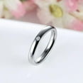 thumbnail image 4 of 3mm White CZ Silver/Gold/Black Band Women's Stainless Steel Wedding Ring Sz 5-9, 4 of 7