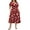 Red-Floral, variant on WellSize Plus Size Women Summer Dresses Casual Crew Neck Short Sleeve Sundresses Floral Midi Dress with Pockets