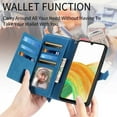 thumbnail image 4 of for Samsung Galaxy A13 5G 6.5 inch Case, Wallet for Women Men, Durable PU Leather Magnetic Flip Lanyard Strap Wristlet Zipper Card Holder Wallet Phone Case for Samsung Galaxy A13 5G, 4 of 10