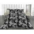 thumbnail image 2 of Ambesonne Garden Scene Quilted Bedspread Set 3 Pcs, Botany Hydrangea Print, King, Charcoal Grey White, 2 of 4