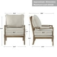 thumbnail image 2 of Duhome Elegant Lifestyle Dining Chair Contemporary Linen Solid Print 100% Solid Rubberwood Construction Armchair, Brown/Beige, 2 of 9