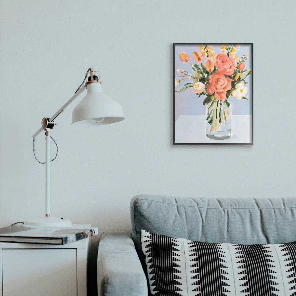 Stupell Industries Blushing Tulip and Rose Spring Floral Bouquet Designed by Victoria Borges