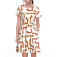 thumbnail image 1 of Easygdp Dachshund Dog para Vestido Transpirable de Mujer, Vestido Suelto de Manga Corta con Pliegues y Bolsillos para el Verano, 1 of 6