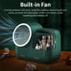 thumbnail image 2 of Organizador LED de maquillaje con ventilador suave - Espejo giratorio 360° y luces ajustables, diseño elegante en verde oscuro, ideal para baño o tocador. ¡Mantén tus cosméticos ordenados y, 2 of 7