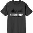 thumbnail image 3 of Be Naughty Save Santa A Trip Adult Charcoal Crew Neck Short Sleee Tee-Medium, 3 of 4