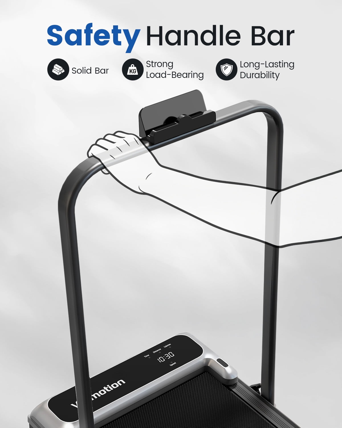 Walking Pad Treadmill with Handle Bar & Adjustable Incline, Foldable Portable Treadmills for Home Office, Quiet Under Desk Treadmill with 0.6-3.8 MPH Speed, 265 LBS Capacity