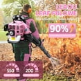 thumbnail image 5 of Floseru 2-Stroke High Power Gas Backpack Leaf Blower 1.7HP - 52CC Engine, 550CFM , Adjustable Speed, Ergonomic Design for Effortless Leaves, Snow, and Debris Cleanup, 5 of 10