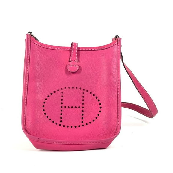 Pre-Owned HERMES Evelyn TPM 16 Crossbody Pochette Shoulder Bag in Rose Tyrien Pink... (Fair)