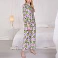 thumbnail image 3 of Pofeuu Happy Frogs1 Print Womens Pajamas Set Long Sleeve Sleepwear Button Down Nightwear Soft Pj Lounge Sets Button Down Pajamas Women-Small, 3 of 7