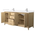 thumbnail image 2 of Janna 72" White Oak Double Vanity & White Quartz Top (1-Hole) & Nickel Trim, 2 of 5