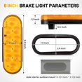 thumbnail image 3 of 6 Inch 10 LEDs Oval Amber Trailer Tail Lights W/Light Wiring 2PCS, Super Bright 6" LED Parking Turn Signal Lights with Flush Mount Grommets for RV Truck, Bus, Trucks,Marine, 3 of 6
