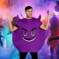 thumbnail image 4 of Horny Devil Purple Emoji Adult Unisex Costume | One Size, 4 of 7
