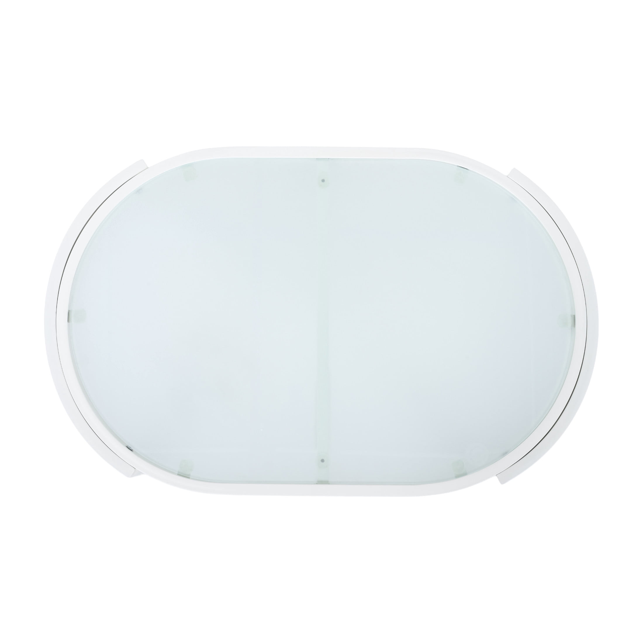 Christopher Knight Home Outdoor Oval Coffee Table, Aluminum Frame with Tempered Glass Top, White
