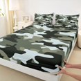 thumbnail image 3 of jejeloiu Western Farmhouse Camo Full Size Sheets,Green Black Camouflage Bed Sheets For Teens 4-Piece, 3 of 7