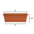 thumbnail image 3 of Bloem Dura Cotta 18" Terra Cotta Resin Rectangle Window Box Planter with Saucer Tray for Indoor and Outdoor Gardening, 3 of 6