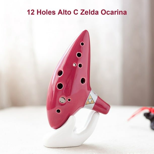 Acheter 12 trous Alto C Zelda Ocarina récipient en céramique flûte vent  Instrument de musique avec lanière de livre de musique