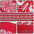 thumbnail image 2 of Caminos de mesa de lino rojo con estampado de renos blancos, antideslizantes, 28 x 27,5 cm, 2 of 4