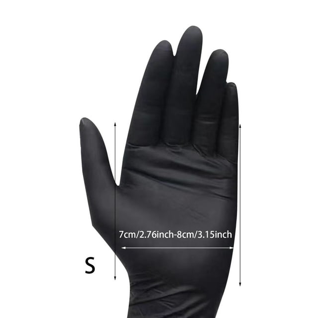 JJKBVCLO Gants d'Examen en Nitrile de Base 5.5 Robustes, Résistants à la Poudre, Gants Jetables Propres Noirs 100 Pcs