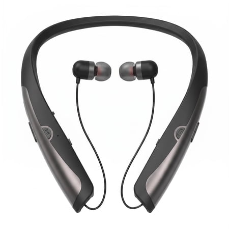Neckband Bluetooth Headphone, Retractable Headphones with Bluetooth, Stereo Noise Cancelling Earphones,Neckband Bluetooth Earphones for Office Meetings and Daily Commuting