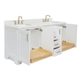 thumbnail image 5 of ARIEL Taylor 72 inch Double Rectangle Sink Bathroom Vanity with Carrara White Quartz Countertop 1.5 Edge in White, 5 of 7