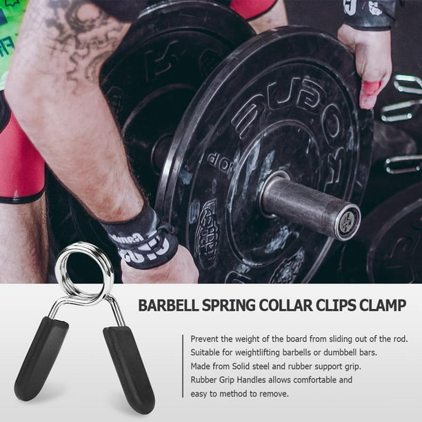 Clips de cuello con resorte para barra, abrazadera para pesas de gimnasio, abrazadera de bloqueo con mancuernas (25,4mm)